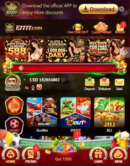E777 Game Homepage